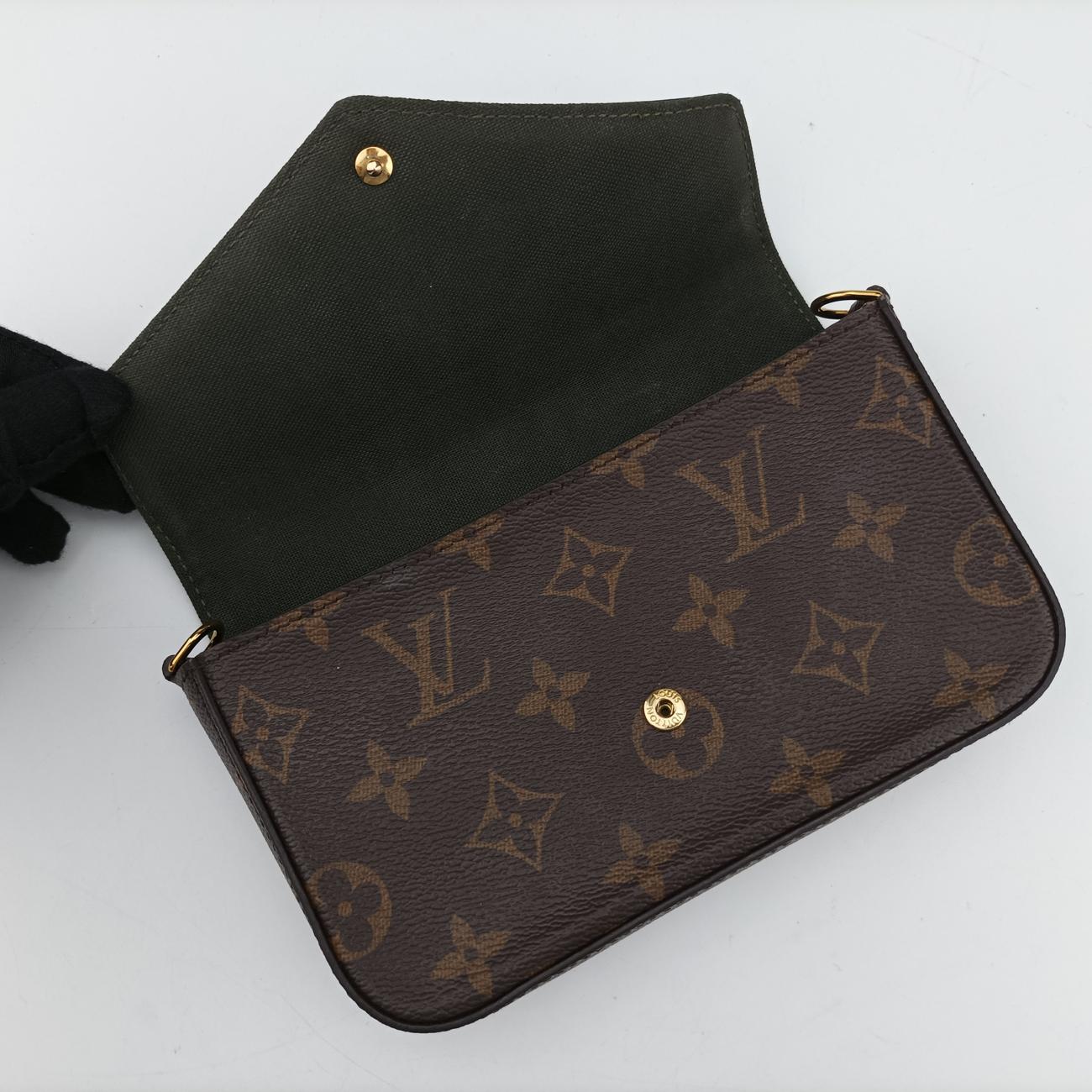 Multi Pochette FeLICIEBrown×KHAKIMonogram CanvasM80091ICチップミュルティ ポシェット フェリシーモノグラム/ブラウン系×カーキモノグラムキャンバスM80091ICチップ