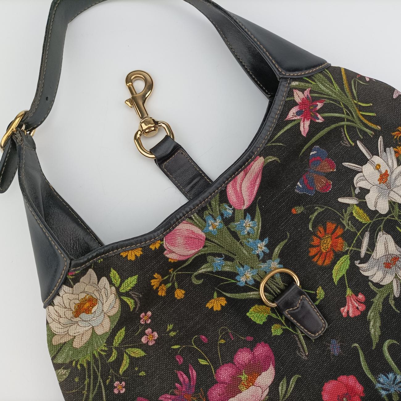 Jackie O Hobo Bouvier FloralBlackfabric153029フローラ ジャッキー オ ホーボーブラックファブリック153029