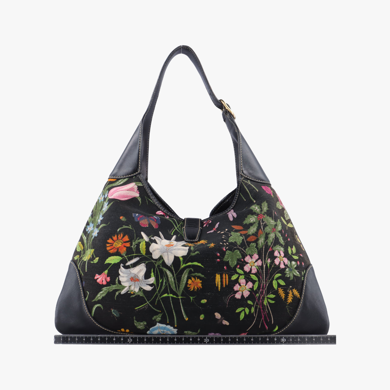 Jackie O Hobo Bouvier FloralBlackfabric153029フローラ ジャッキー オ ホーボーブラックファブリック153029
