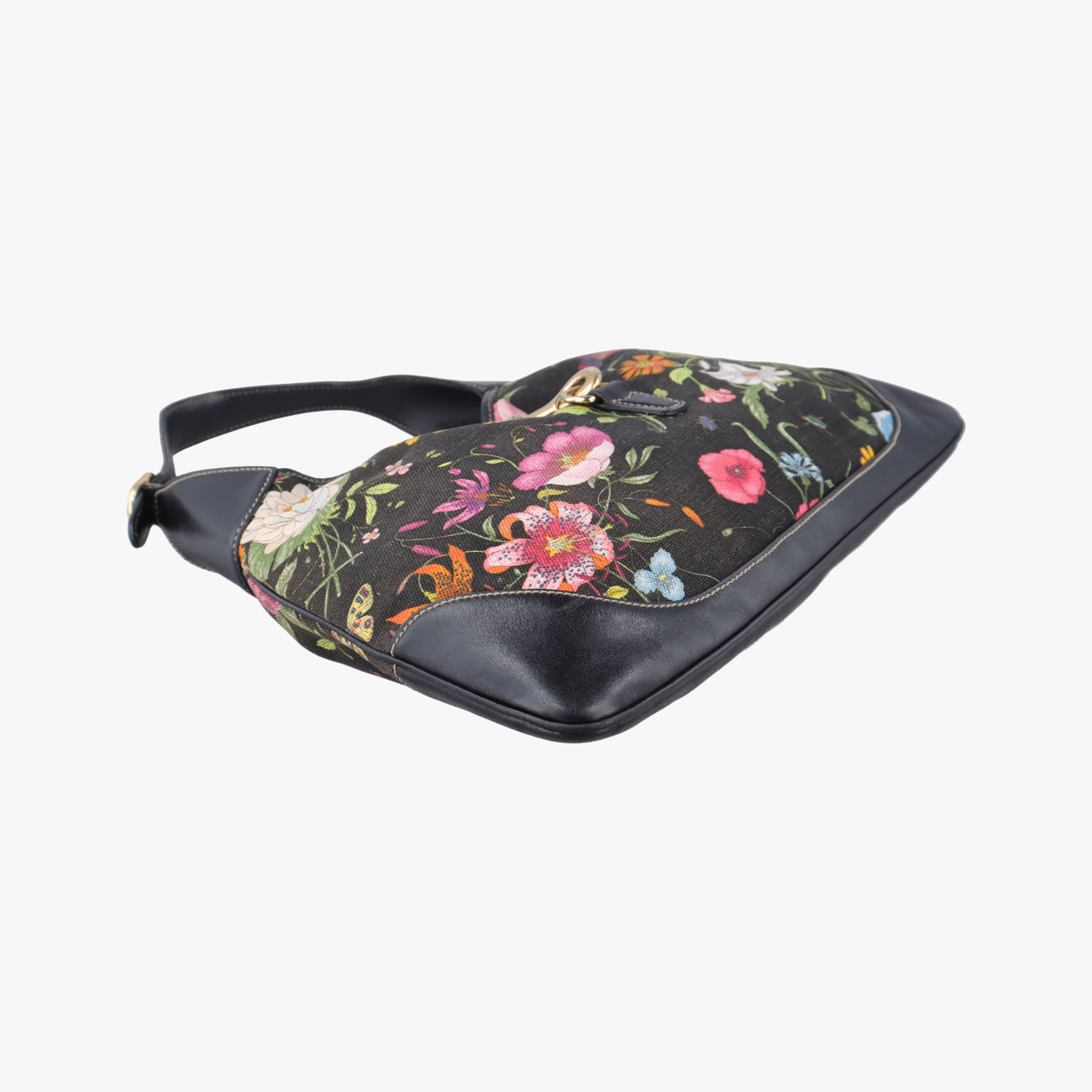 Jackie O Hobo Bouvier FloralBlackfabric153029フローラ ジャッキー オ ホーボーブラックファブリック153029