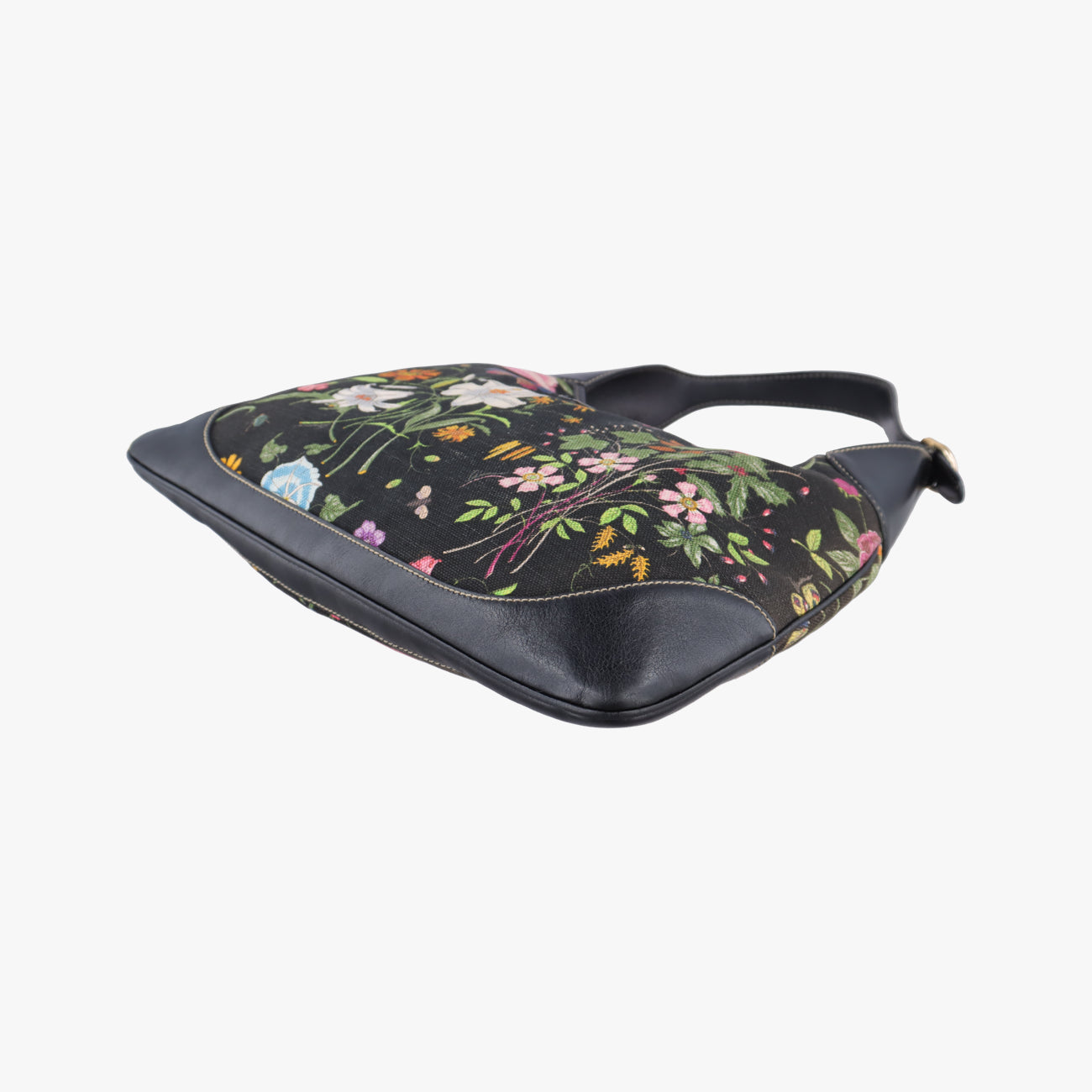 Jackie O Hobo Bouvier FloralBlackfabric153029フローラ ジャッキー オ ホーボーブラックファブリック153029