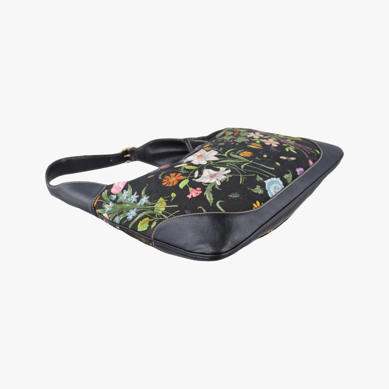 Jackie O Hobo Bouvier FloralBlackfabric153029フローラ ジャッキー オ ホーボーブラックファブリック153029