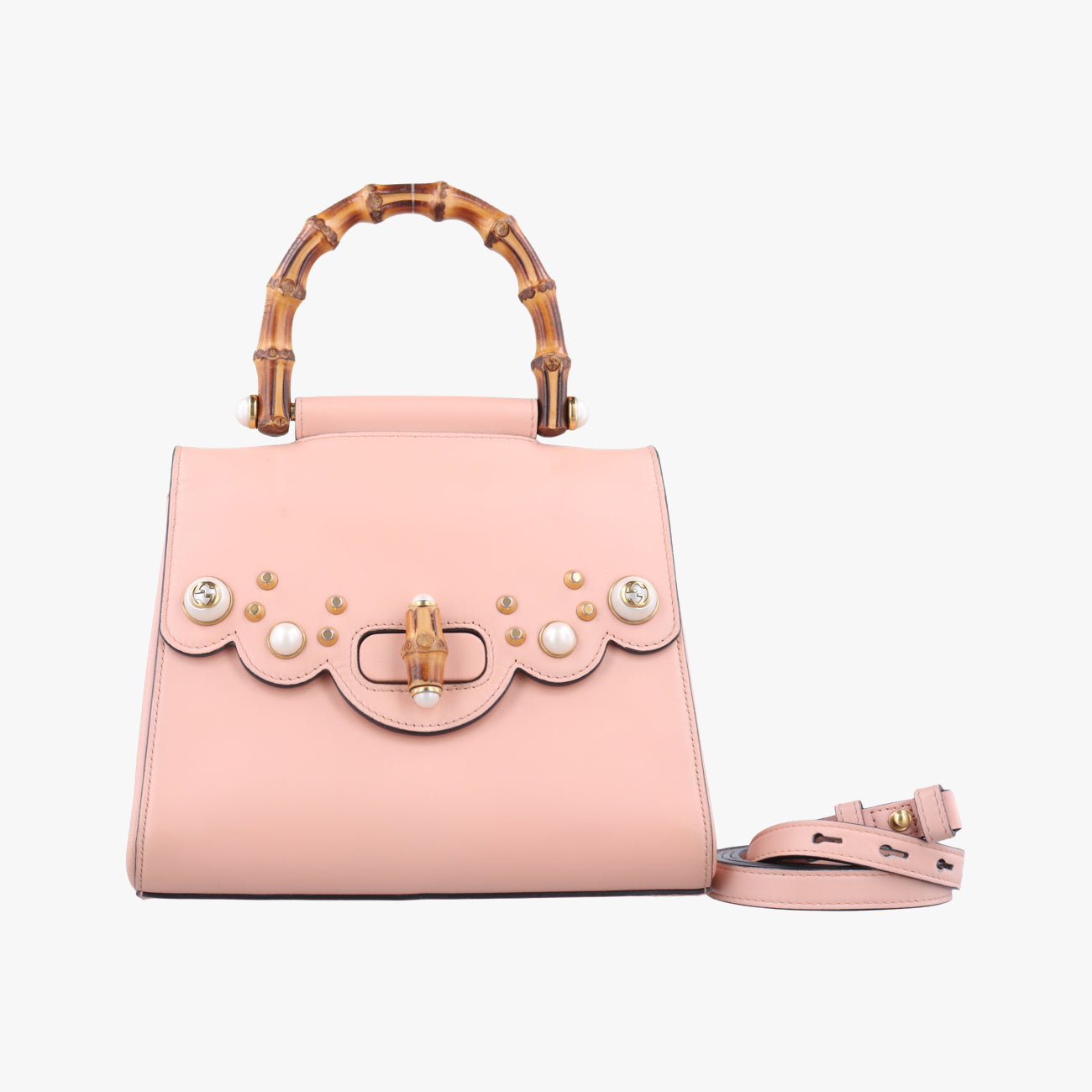 Bamboo Pearl StuddedPinkLeather476448E022381470バンブー パールスタッズピンクレザー476448E022381470