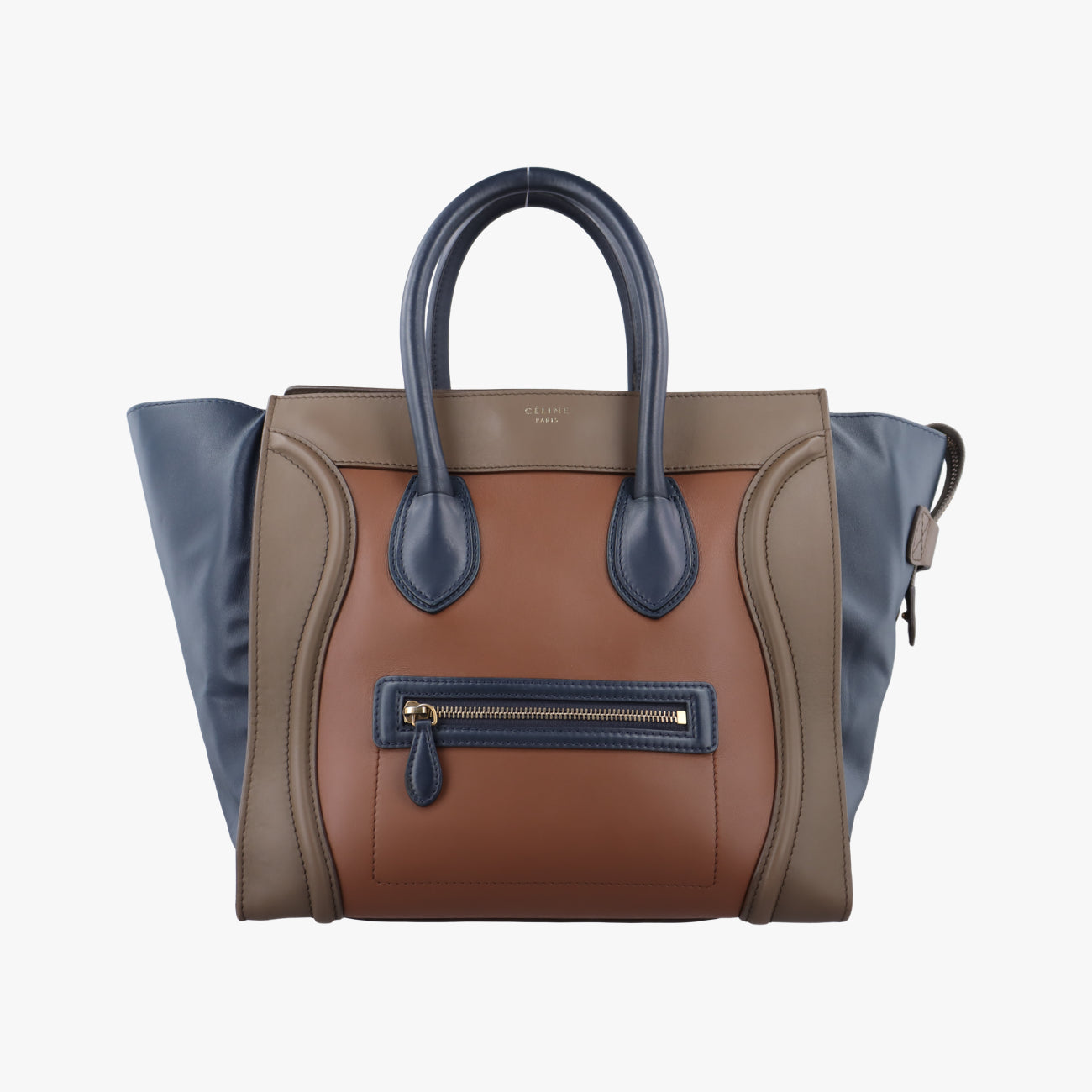 Luggage Mini Shopperbrown x blue x khakiLeatherW-AT-0172 W-MM-0172ラゲージミニショッパーブラウンｘブルーｘカーキレザーW-AT-0172 W-MM-0172