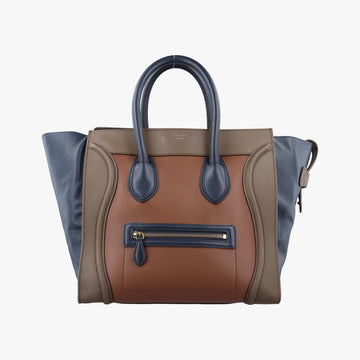 Luggage Mini Shopperbrown x blue x khakiLeatherW-AT-0172 W-MM-0172ラゲージミニショッパーブラウンｘブルーｘカーキレザーW-AT-0172 W-MM-0172