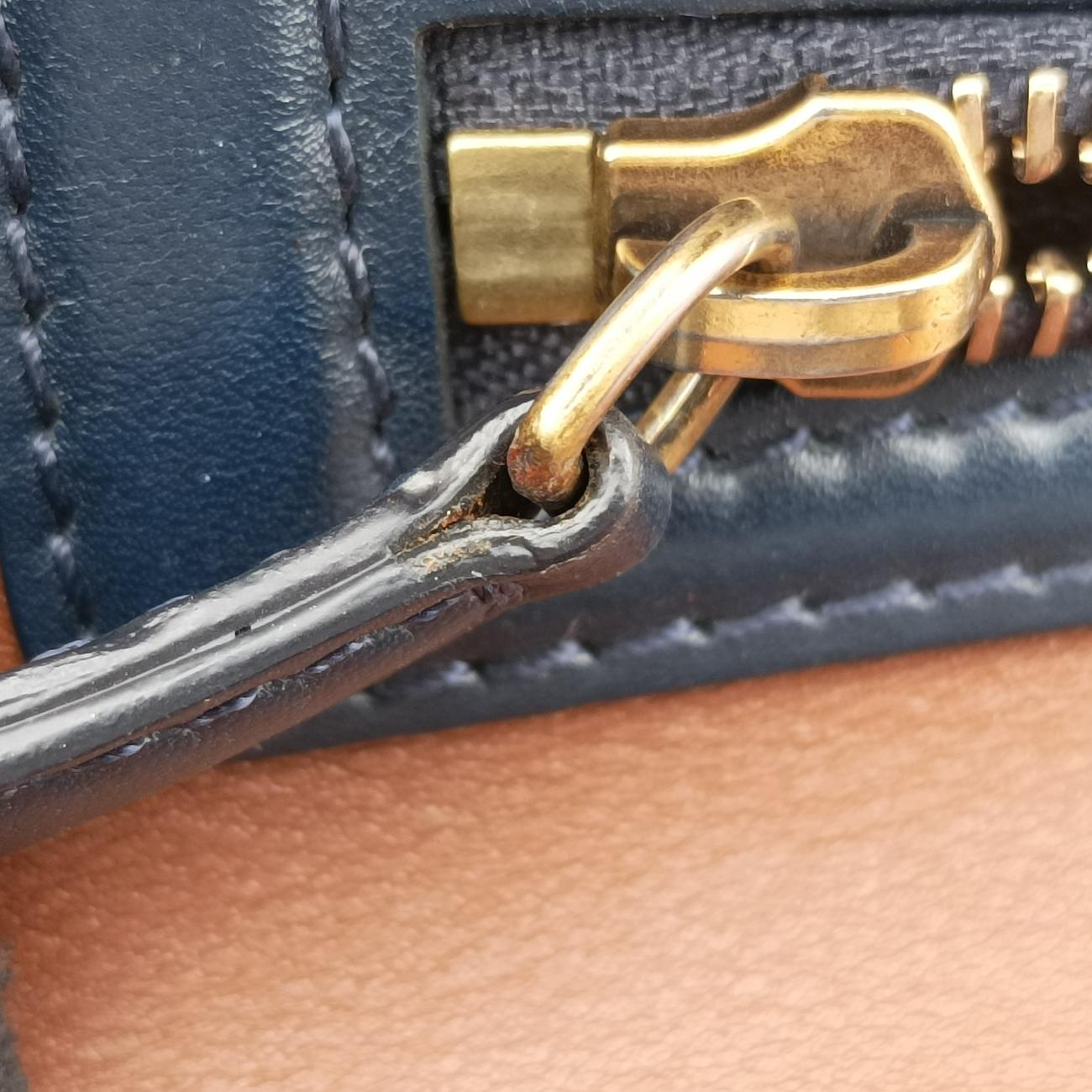 Luggage Mini Shopperbrown x blue x khakiLeatherW-AT-0172 W-MM-0172ラゲージミニショッパーブラウンｘブルーｘカーキレザーW-AT-0172 W-MM-0172