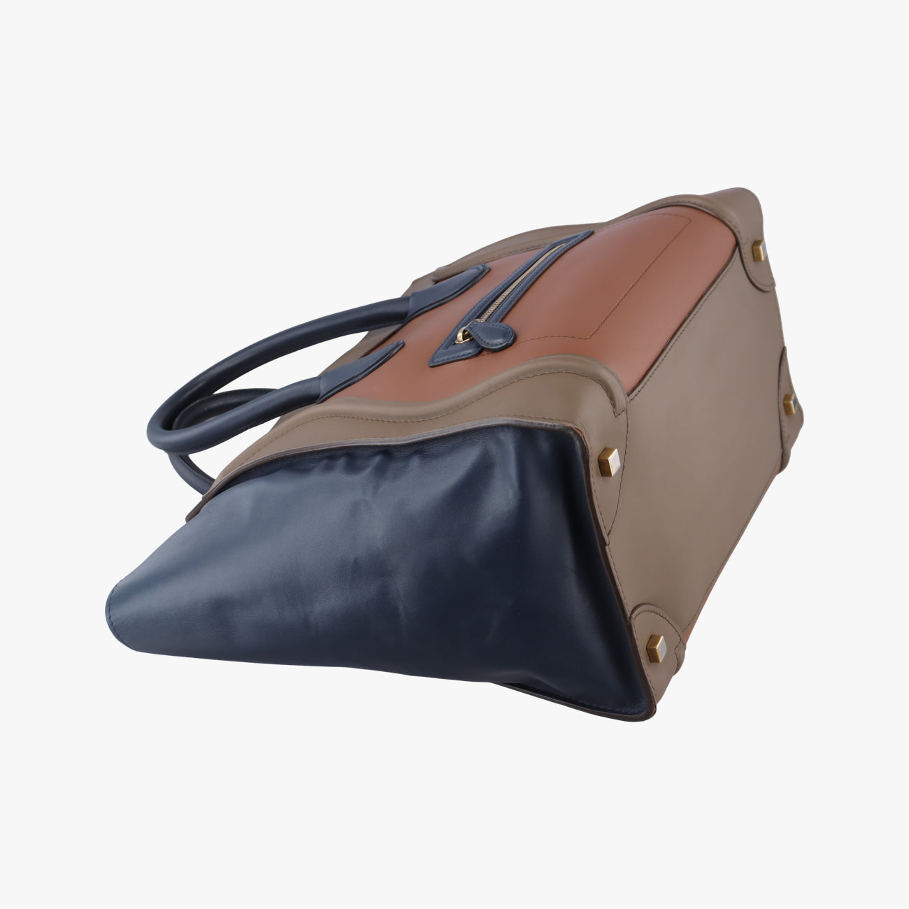 Luggage Mini Shopperbrown x blue x khakiLeatherW-AT-0172 W-MM-0172ラゲージミニショッパーブラウンｘブルーｘカーキレザーW-AT-0172 W-MM-0172