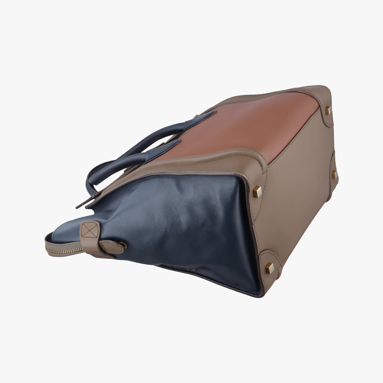 Luggage Mini Shopperbrown x blue x khakiLeatherW-AT-0172 W-MM-0172ラゲージミニショッパーブラウンｘブルーｘカーキレザーW-AT-0172 W-MM-0172