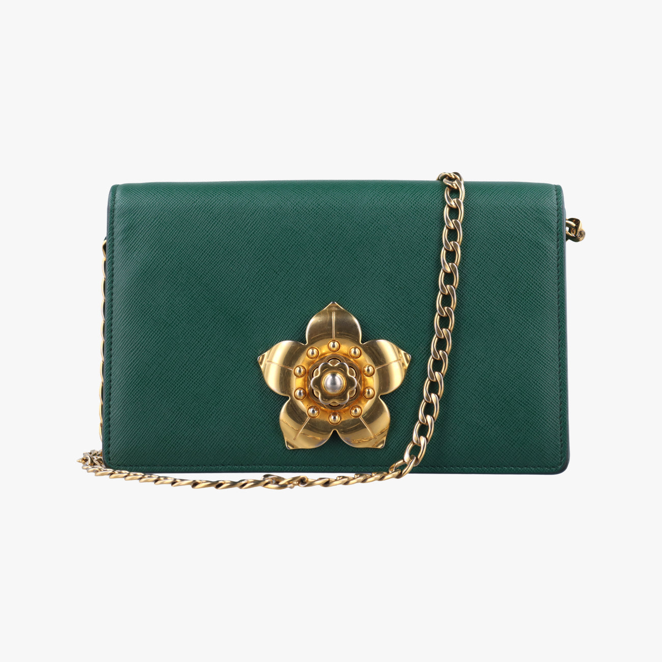 Corole ChainGreenSaffiano Leather25コロール チェーングリーンサフィアーノレザー25