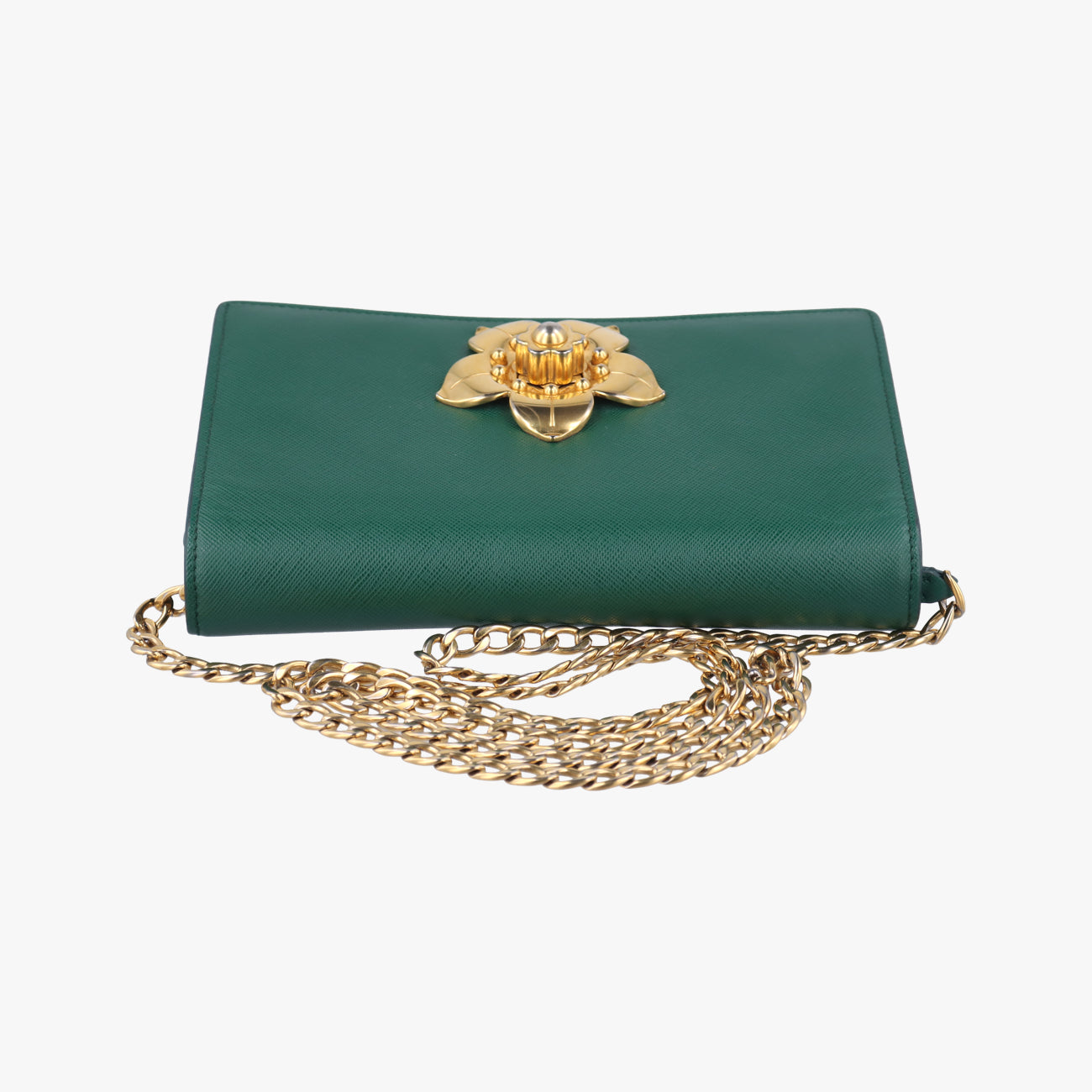 Corole ChainGreenSaffiano Leather25コロール チェーングリーンサフィアーノレザー25