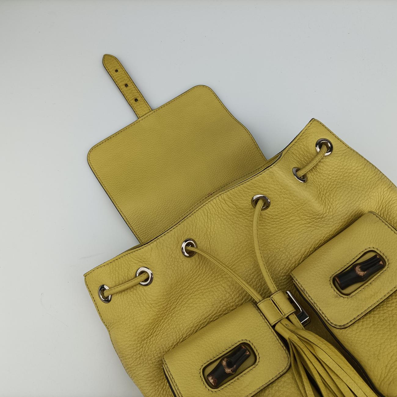 Bamboo fringe tasselYellowLeather370833F017857802バンブーイエローレザー370833F017857802