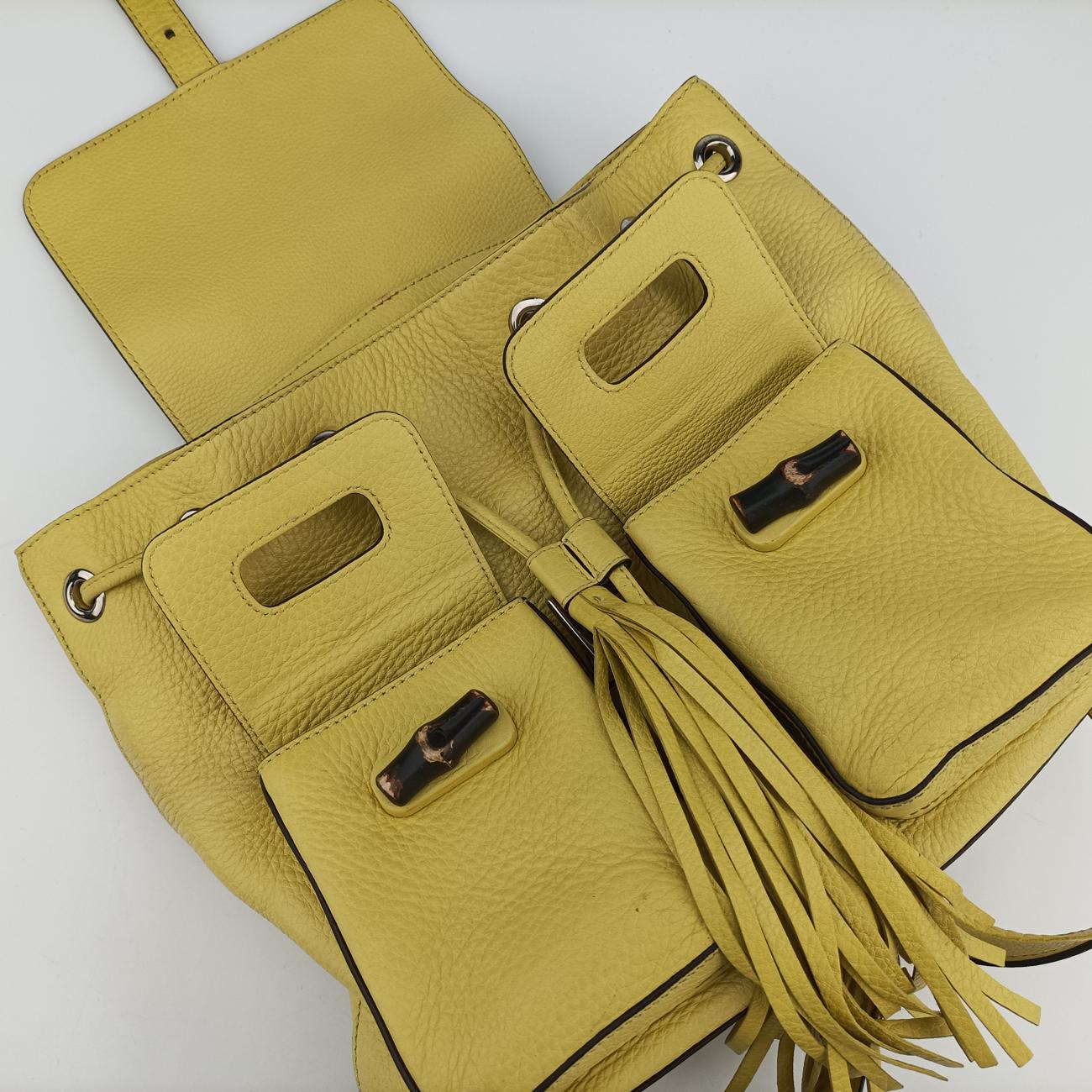 Bamboo fringe tasselYellowLeather370833F017857802バンブーイエローレザー370833F017857802