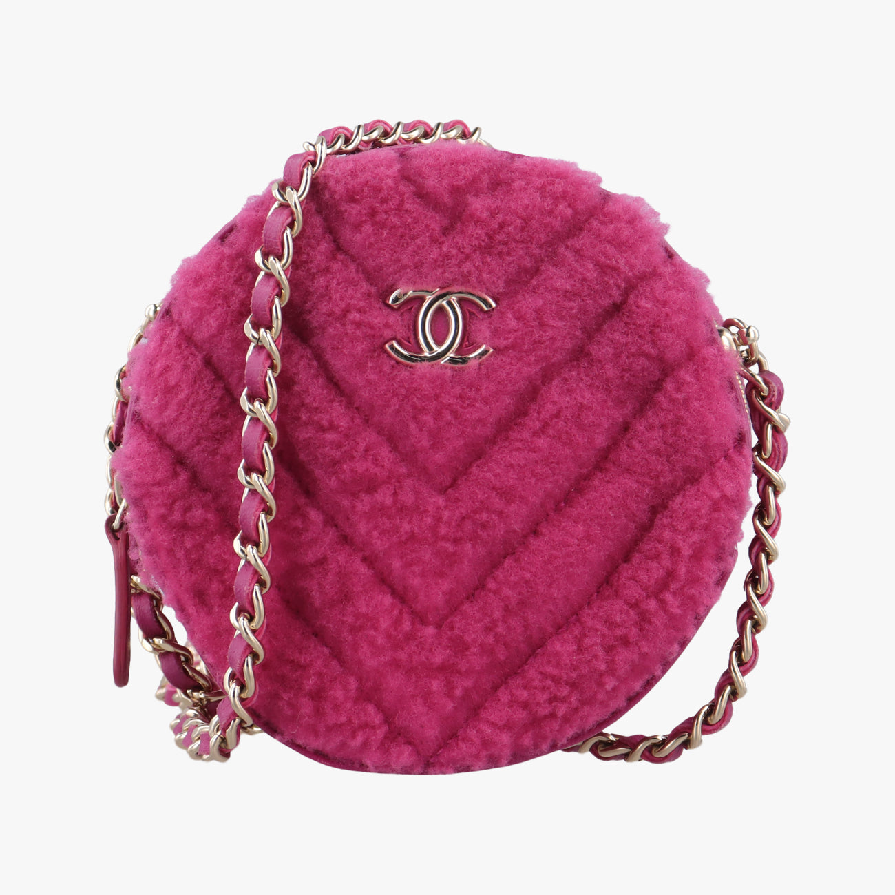 ROUND SHEARLING COCO NEIGEpinkFur x Leather AP093228979353ラウンド ムートン ココマークピンクファー×レザーAP093228979353