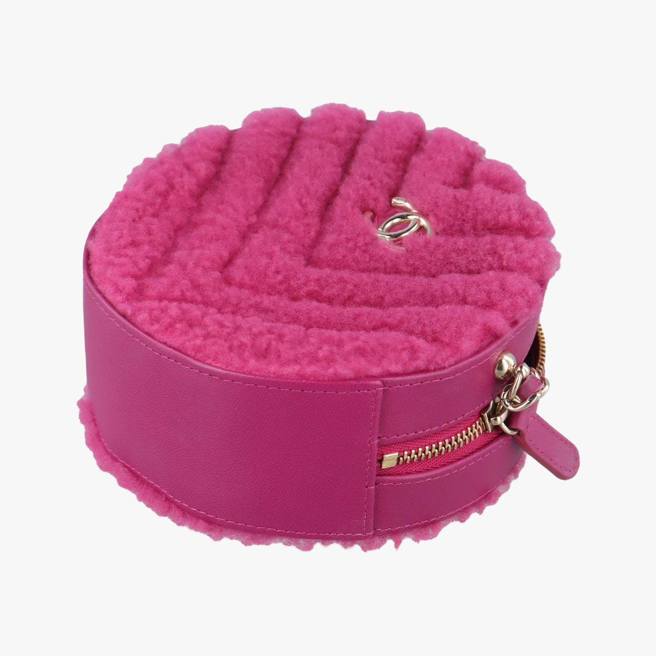 ROUND SHEARLING COCO NEIGEpinkFur x Leather AP093228979353ラウンド ムートン ココマークピンクファー×レザーAP093228979353
