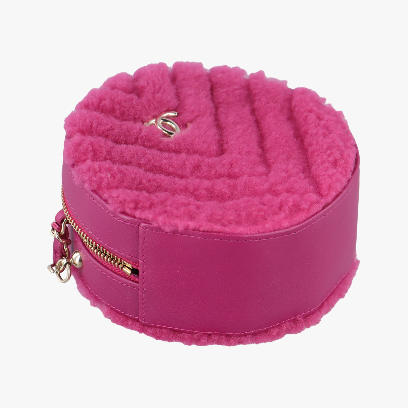ROUND SHEARLING COCO NEIGEpinkFur x Leather AP093228979353ラウンド ムートン ココマークピンクファー×レザーAP093228979353