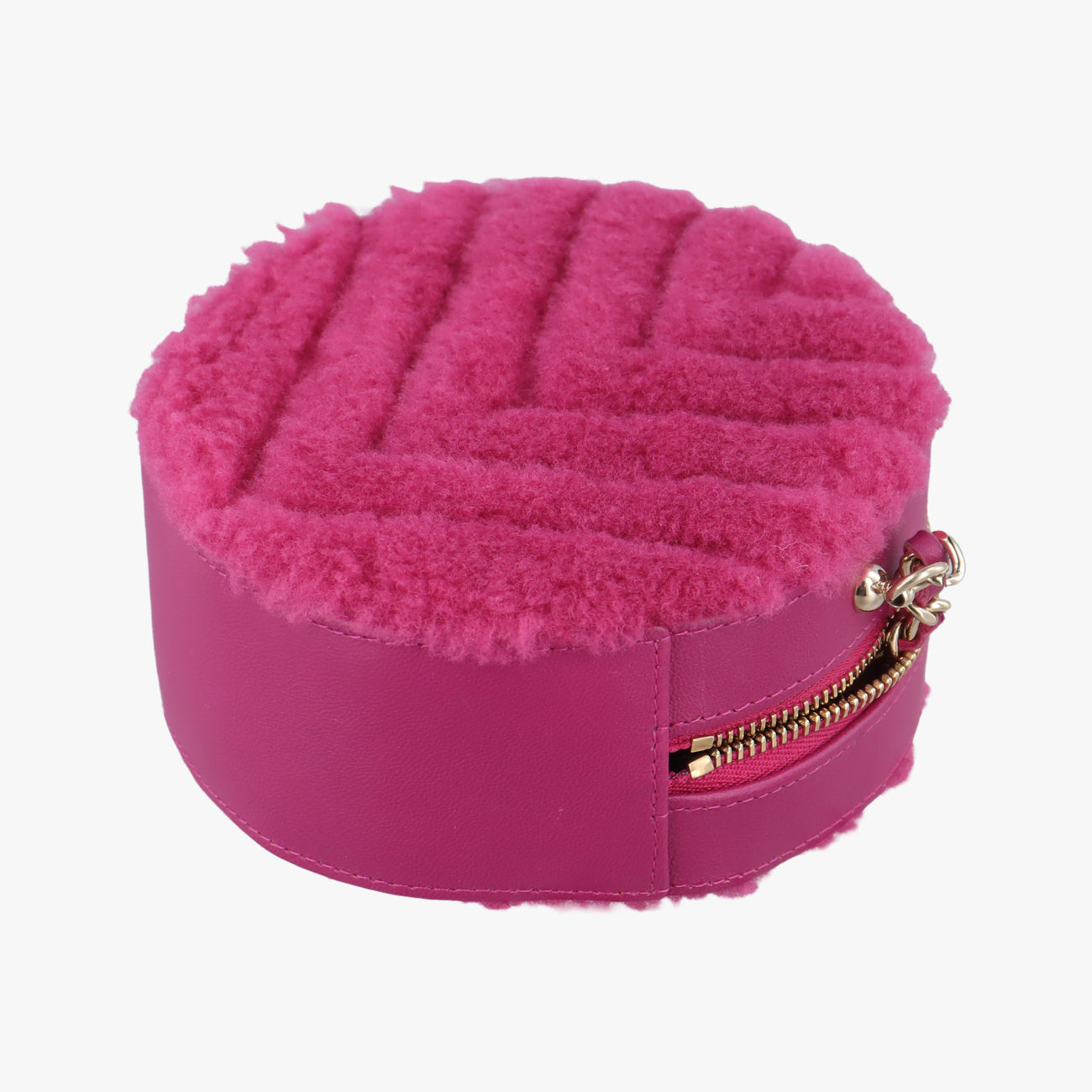 ROUND SHEARLING COCO NEIGEpinkFur x Leather AP093228979353ラウンド ムートン ココマークピンクファー×レザーAP093228979353