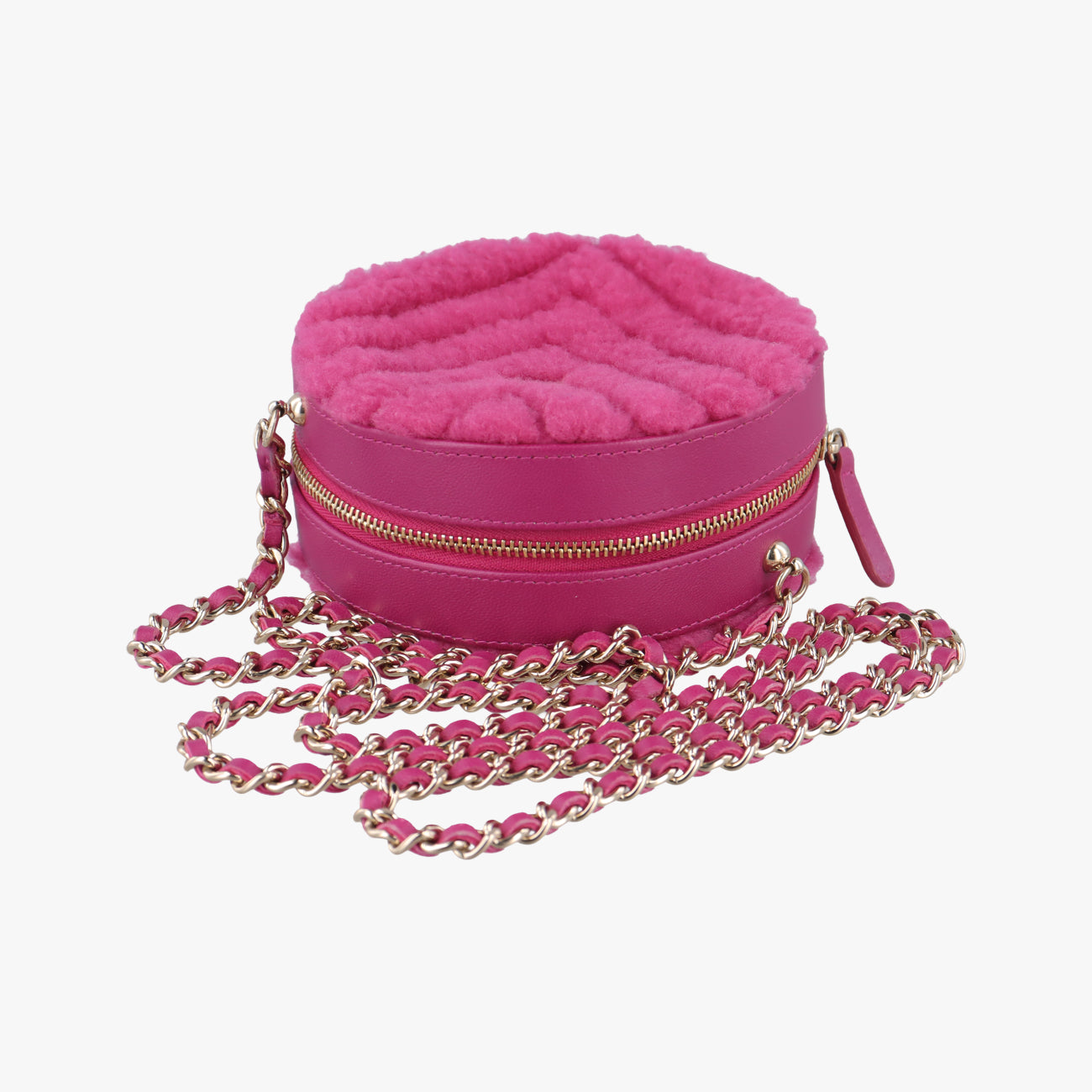 ROUND SHEARLING COCO NEIGEpinkFur x Leather AP093228979353ラウンド ムートン ココマークピンクファー×レザーAP093228979353