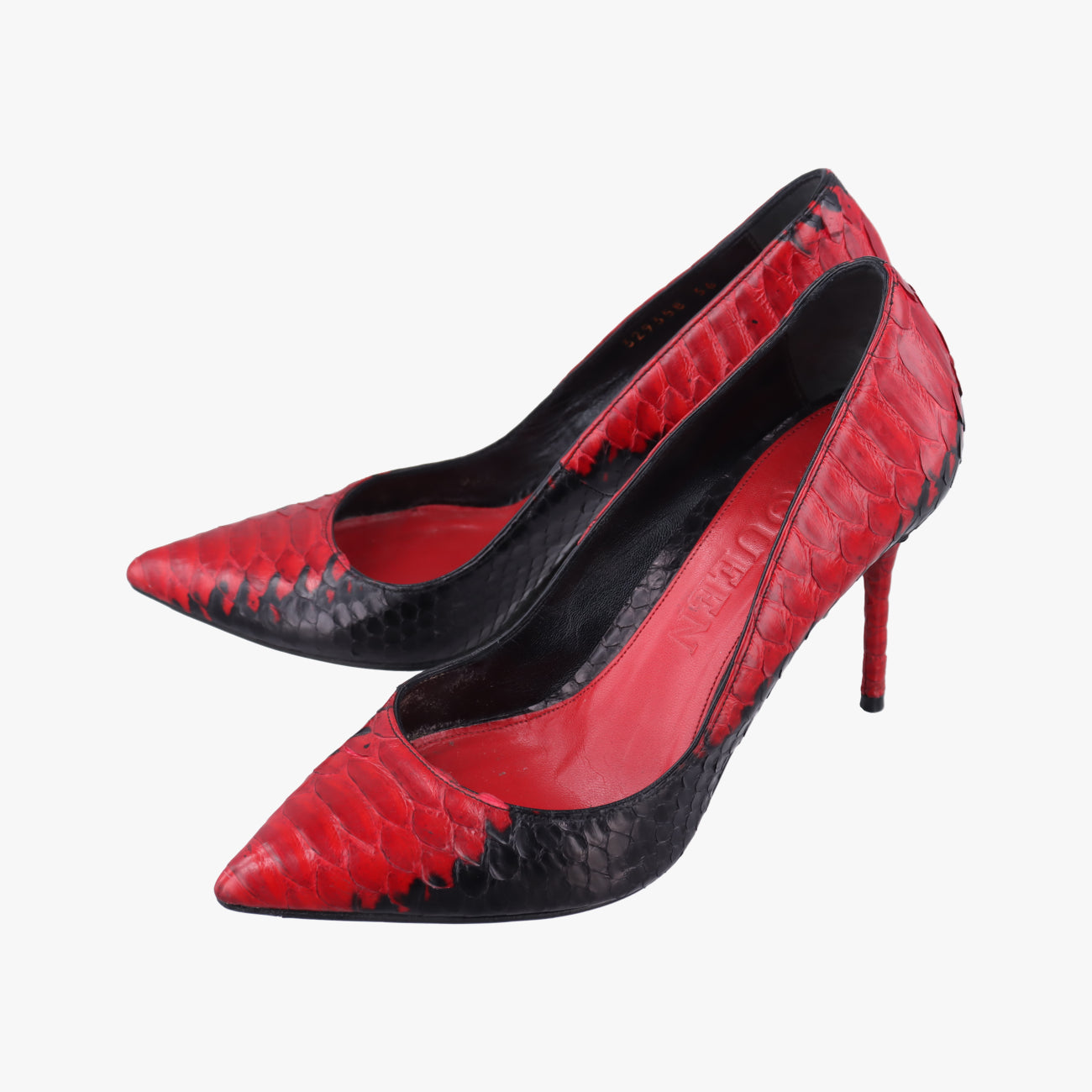 Python Animal Print PumpsMulticolourLeather x snakeskin329358パイソンアニマルプリントパンプスマルチカラーレザーｘヘビ革329358