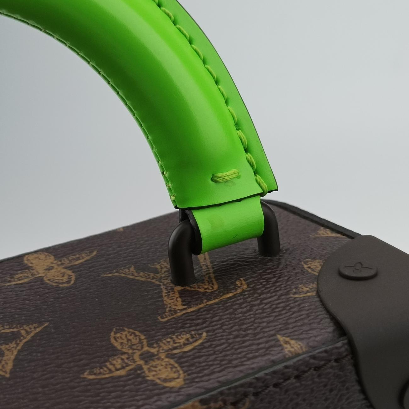 VERTICAL BOX TRUNKbrown×greenMonogram Canvas×calf leatherM59664ICチップモノグラム(N°7) ヴェルティカル ボックス トランク 2022SSモノグラム/ブラウン系×グリーンモノグラムキャンバス×カーフレザーM59664ICチップ