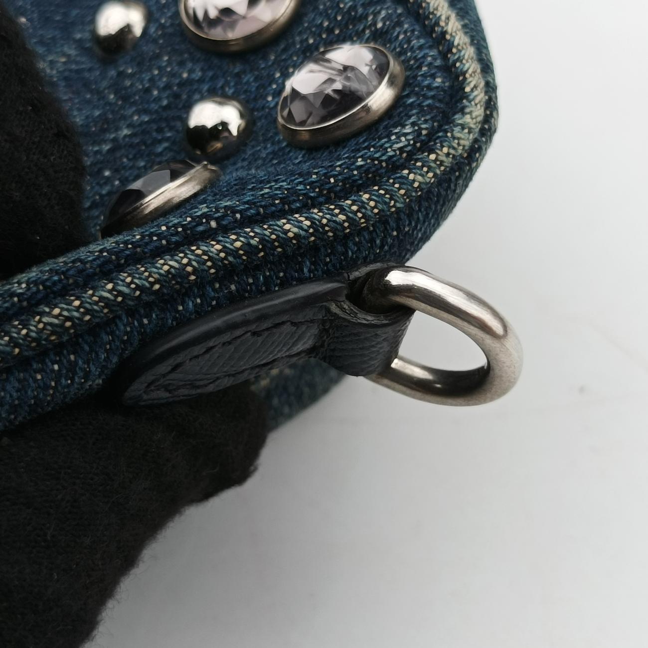 bejeweled accessory pouchBlueDenim1N167431/Gビジュー アクセサリーポーチブルーデニム1N167431/G