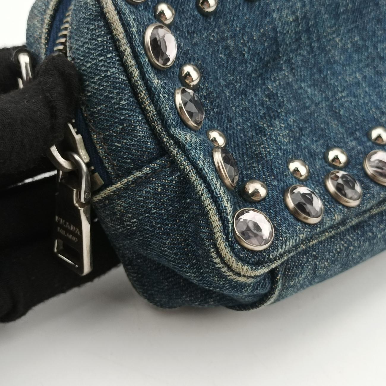 bejeweled accessory pouchBlueDenim1N167431/Gビジュー アクセサリーポーチブルーデニム1N167431/G