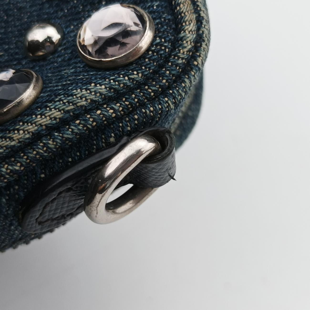 bejeweled accessory pouchBlueDenim1N167431/Gビジュー アクセサリーポーチブルーデニム1N167431/G