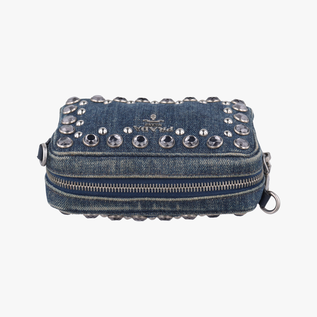 bejeweled accessory pouchBlueDenim1N167431/Gビジュー アクセサリーポーチブルーデニム1N167431/G
