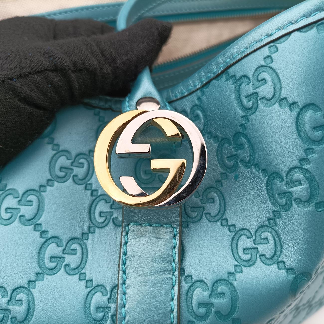 Guccissima GG TwinsBlueLeather232957G010770176グッチシマ GGツインズブルーレザー232957G010770176