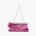 Satchel Bow Frame Chain ClutchPurpleSilkBU 4WB 240RS02サッチェル ボウフレーム チェーン クラッチパープルシルクBU 4WB 240RS02