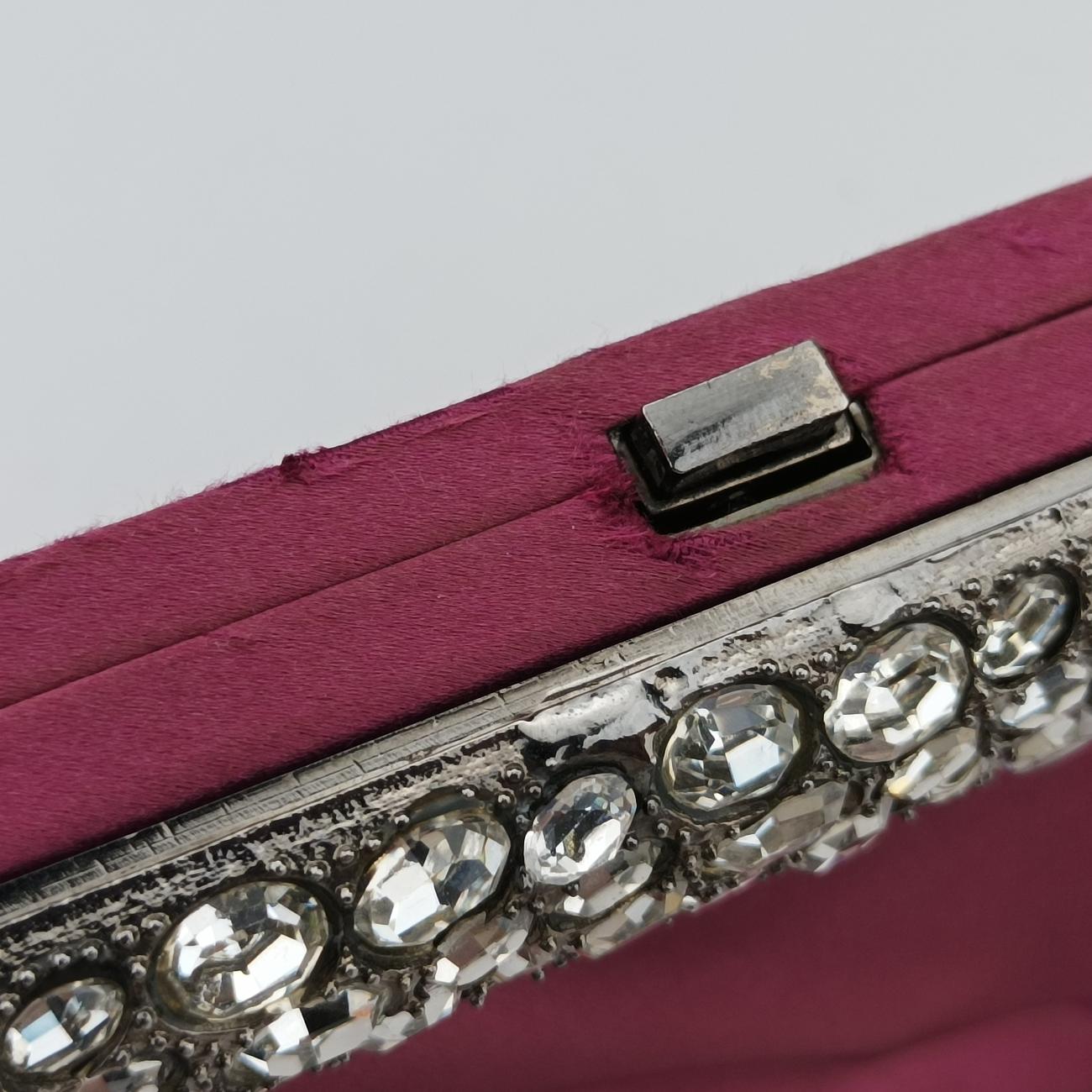 Satchel Bow Frame Chain ClutchPurpleSilkBU 4WB 240RS02サッチェル ボウフレーム チェーン クラッチパープルシルクBU 4WB 240RS02
