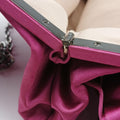Satchel Bow Frame Chain ClutchPurpleSilkBU 4WB 240RS02サッチェル ボウフレーム チェーン クラッチパープルシルクBU 4WB 240RS02