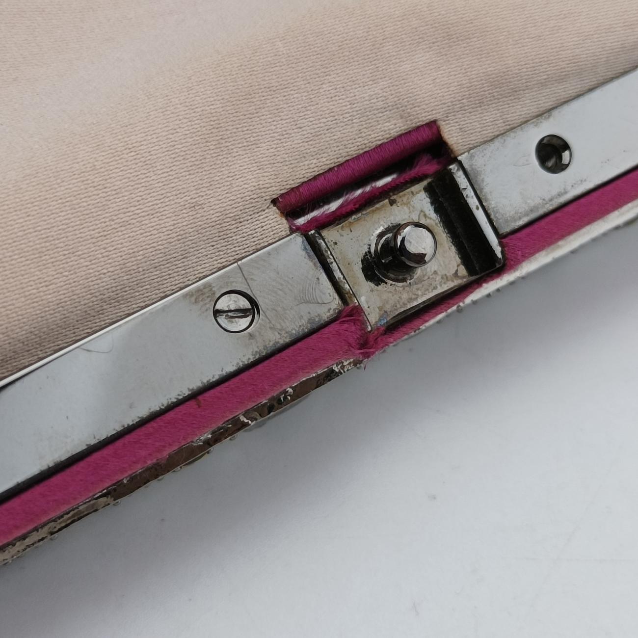 Satchel Bow Frame Chain ClutchPurpleSilkBU 4WB 240RS02サッチェル ボウフレーム チェーン クラッチパープルシルクBU 4WB 240RS02