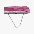 Satchel Bow Frame Chain ClutchPurpleSilkBU 4WB 240RS02サッチェル ボウフレーム チェーン クラッチパープルシルクBU 4WB 240RS02
