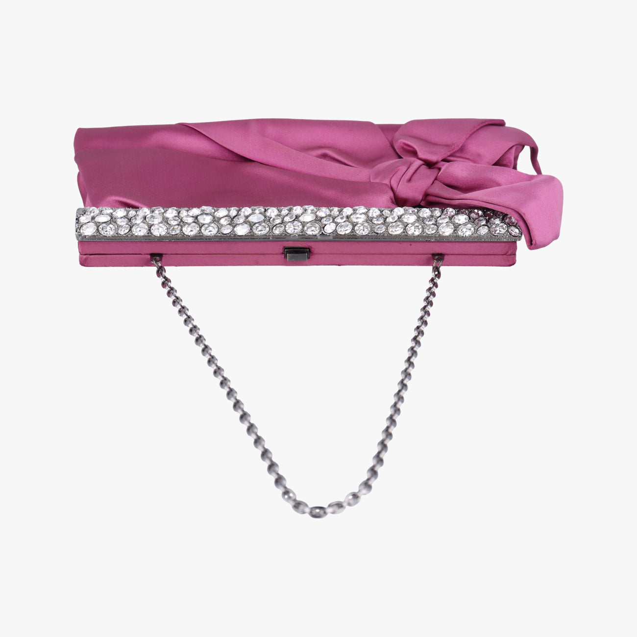 Satchel Bow Frame Chain ClutchPurpleSilkBU 4WB 240RS02サッチェル ボウフレーム チェーン クラッチパープルシルクBU 4WB 240RS02