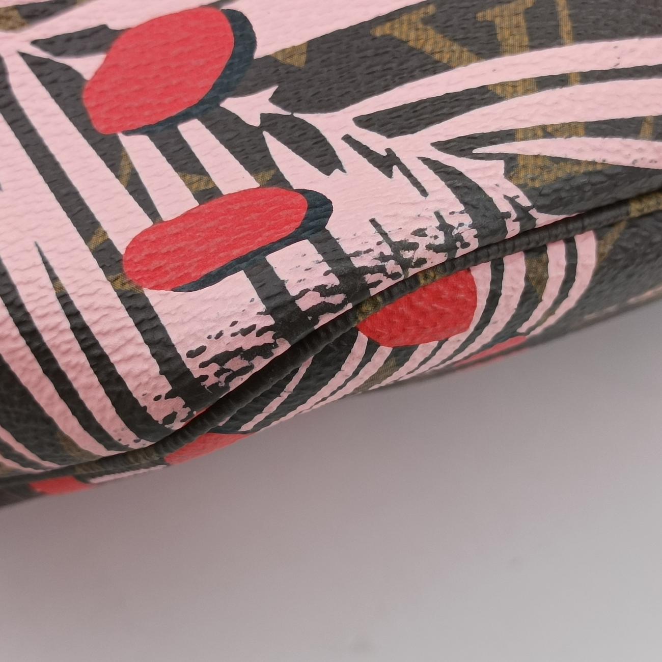 Neverfull MM Jungle DotMARRON×SUGAR PINK POPPYMonogram CanvasM41979AR0186ネヴァーフルMM ジャングルドットマロン×シュガー ピンク ポピーモノグラムキャンバスM41979AR0186