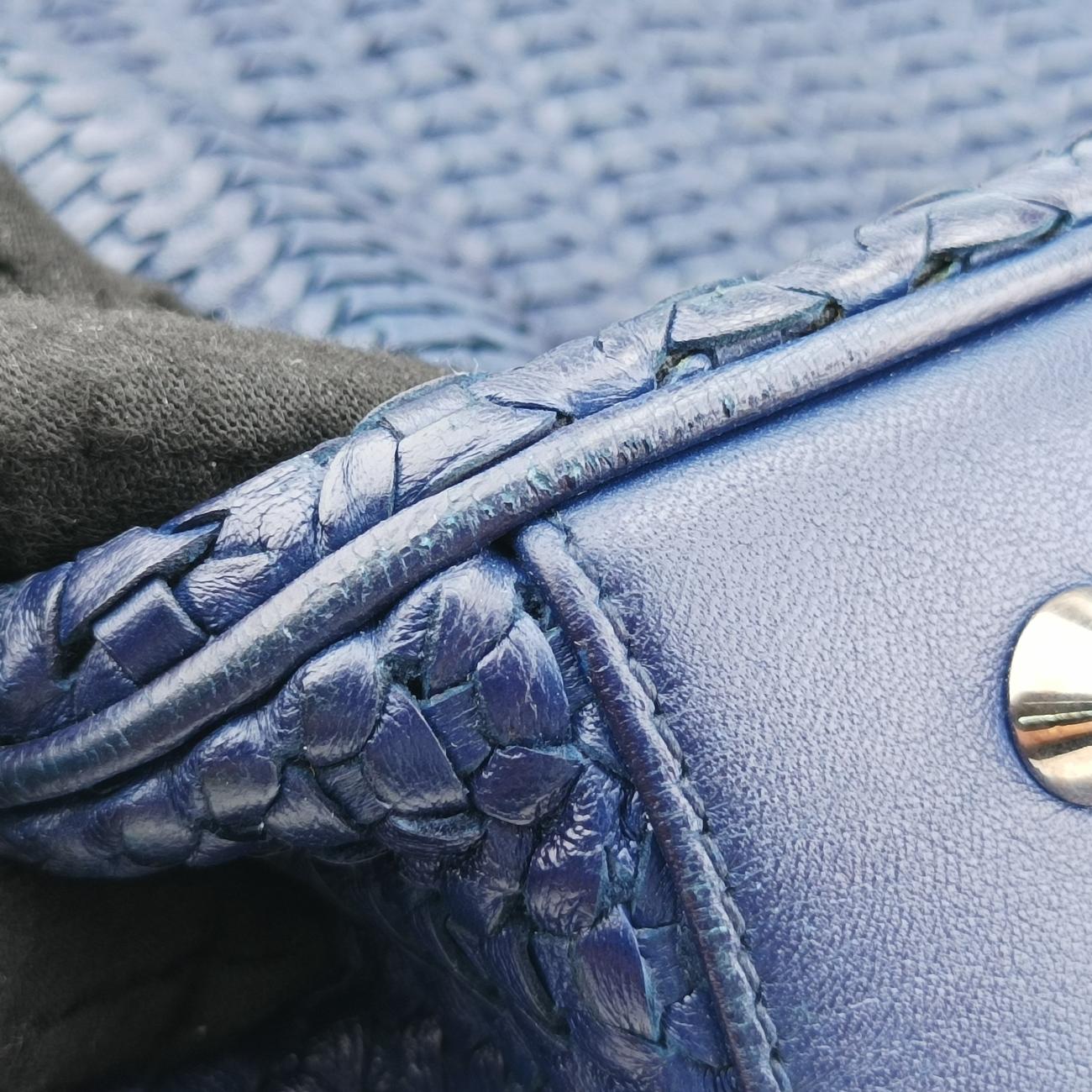 Soft Lady Dior Canage INTRECCIATO ToteBluelambskin26-MA-0098ソフト レディディオール カナージュ イントレチャート トートブルーラムスキン26-MA-0098