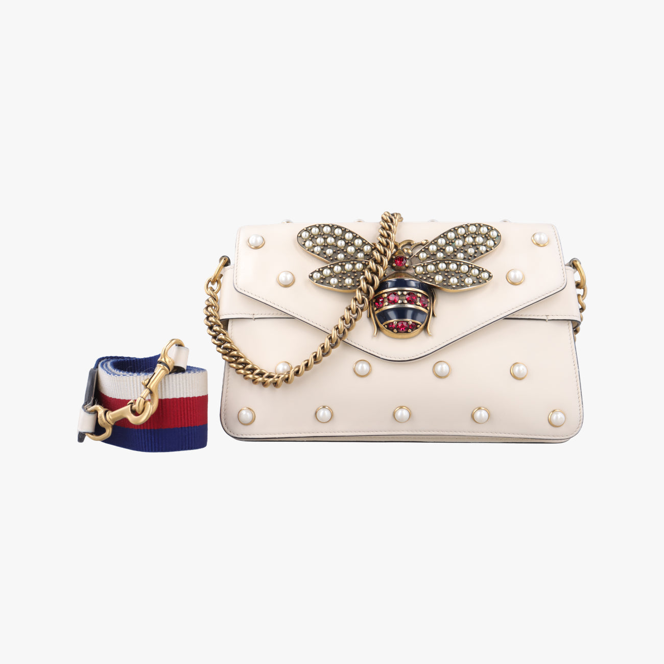 Broadway Pearl BeeWhiteLeather453778I022302051ブロードウェイ パール ビーホワイトレザー453778I022302051