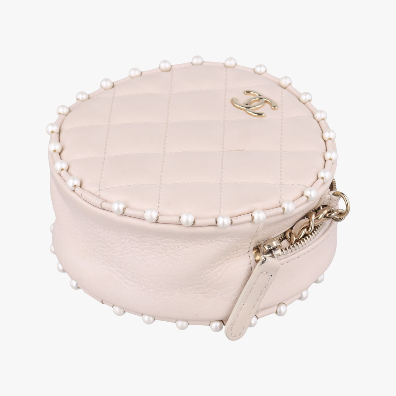 Matelasse RoundBeigecaviar skinAP105029311931マトラッセ ラウンドベージュキャビアスキンAP105029311931
