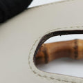 Bamboo Top HandleLight GrayLeather159067バンブー トップ ハンドルライトグレーレザー159067