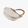 Bamboo Top HandleLight GrayLeather159067バンブー トップ ハンドルライトグレーレザー159067