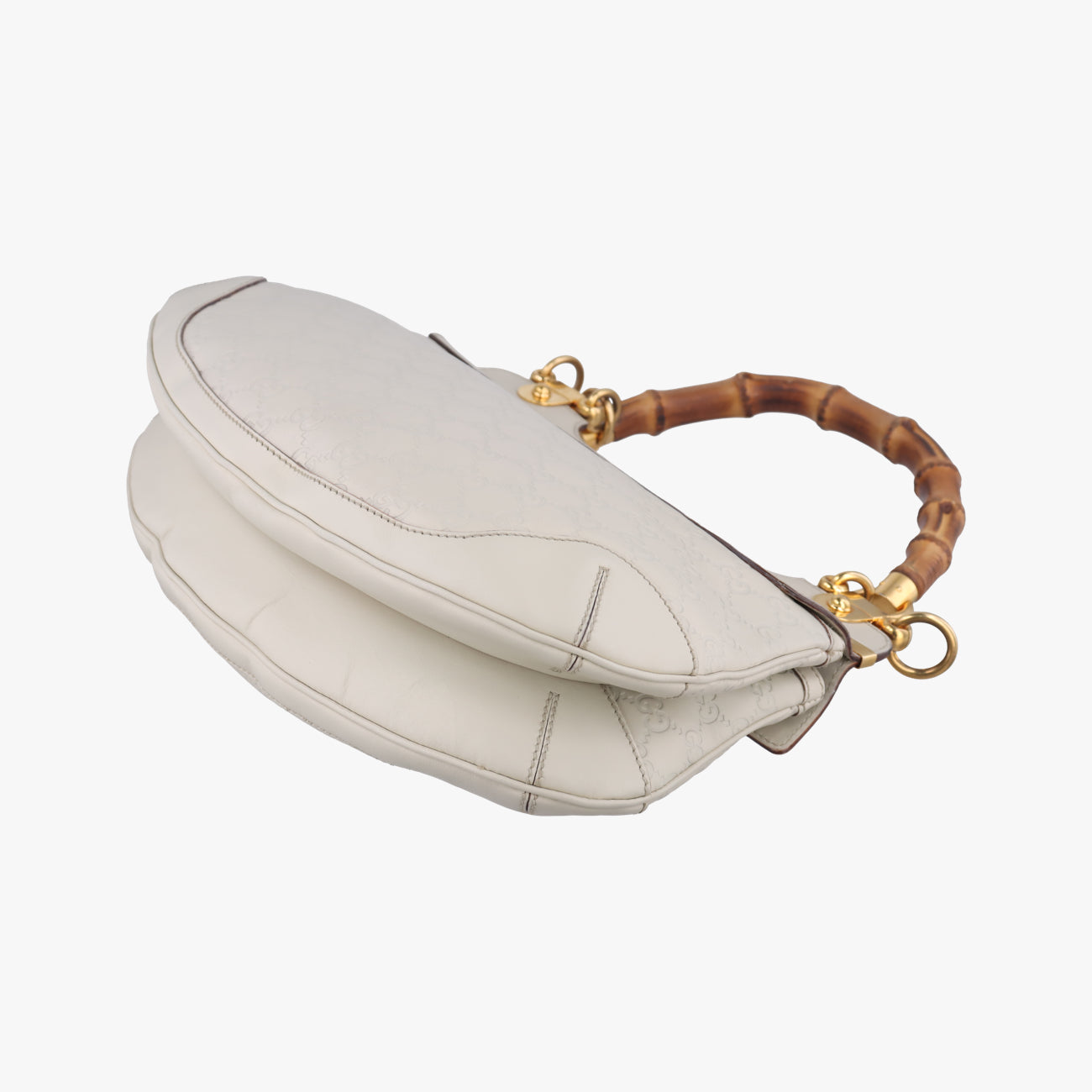 Bamboo Top HandleLight GrayLeather159067バンブー トップ ハンドルライトグレーレザー159067