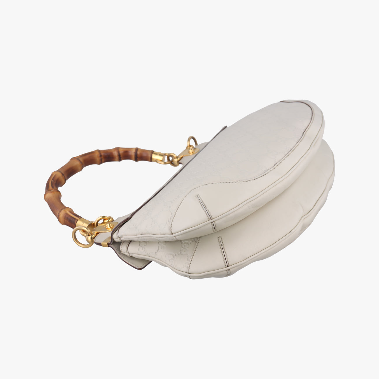 Bamboo Top HandleLight GrayLeather159067バンブー トップ ハンドルライトグレーレザー159067