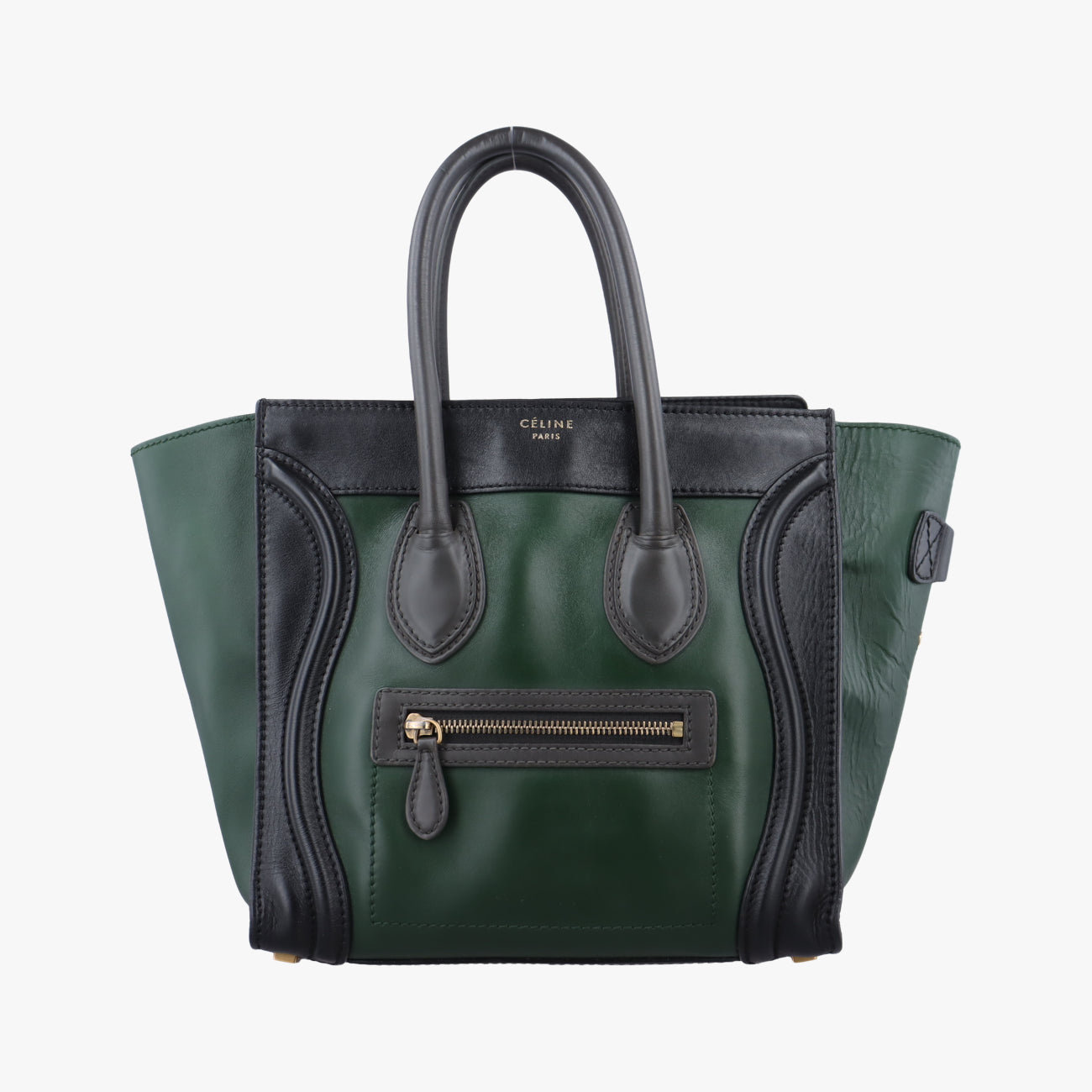 Luggage Mini ShopperBlack×greenLeatherW-AT-0181 W-MM-0181ラゲージミニショッパーブラック×グリーンレザーW-AT-0181 W-MM-0181