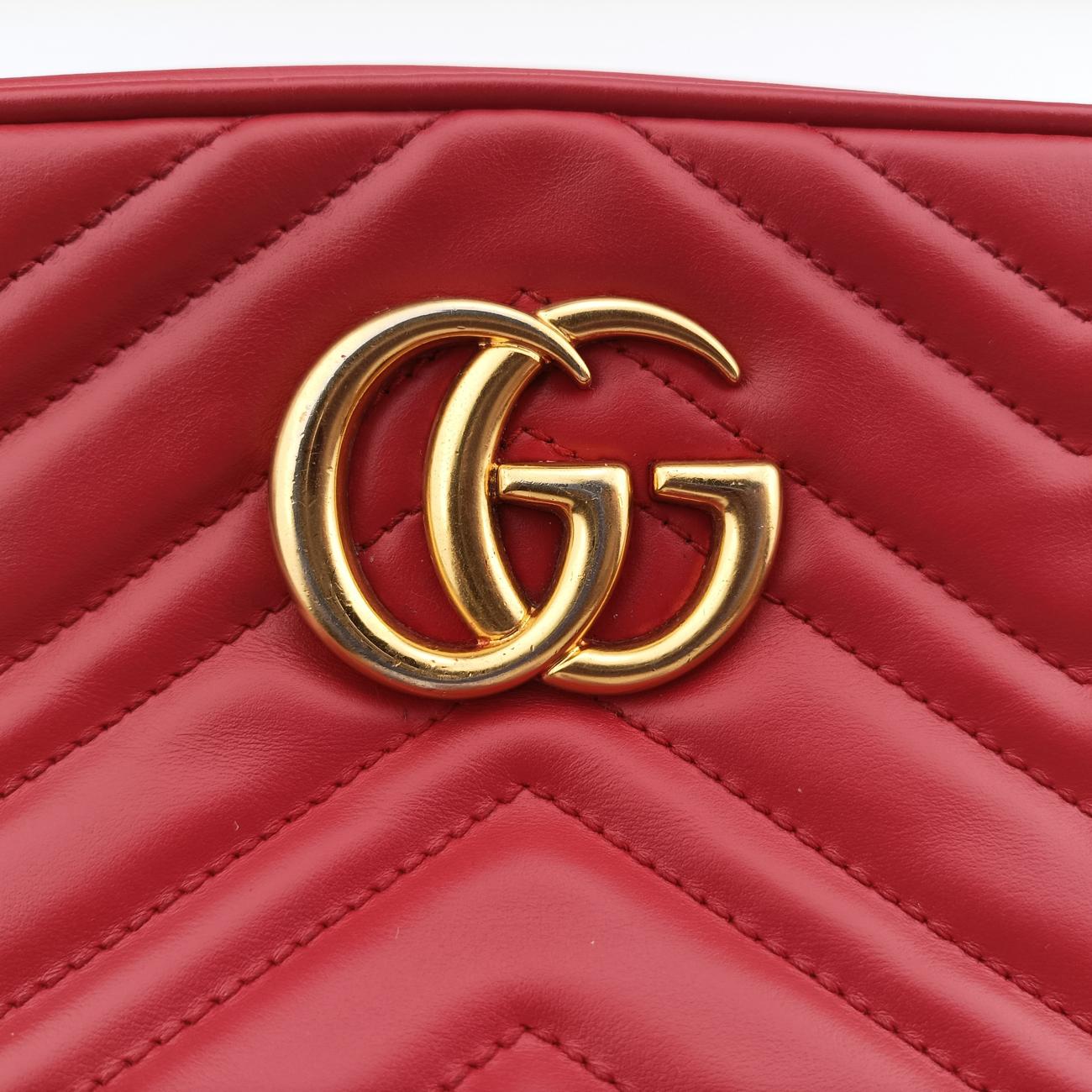 GG MarmontRedLeather447632Lot number unknownGGマーモントレッドレザー447632製番不明