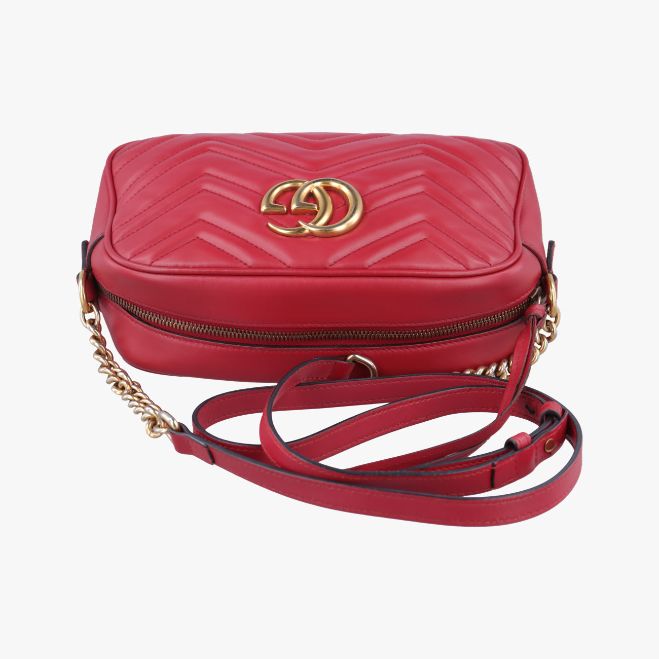 GG MarmontRedLeather447632Lot number unknownGGマーモントレッドレザー447632製番不明