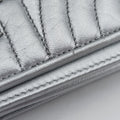Metallic Nappa Stitching Diagramme ChainSilverlambskin62 Dメタリックナッパステッチダイアグラムチェーンシルバーラムスキン62 D