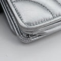 Metallic Nappa Stitching Diagramme ChainSilverlambskin62 Dメタリックナッパステッチダイアグラムチェーンシルバーラムスキン62 D