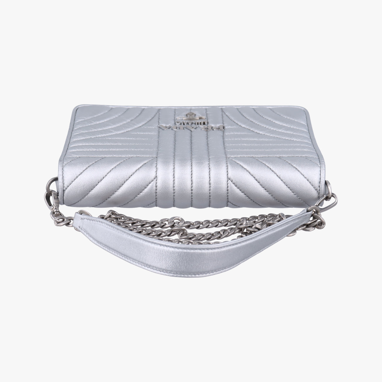 Metallic Nappa Stitching Diagramme ChainSilverlambskin62 Dメタリックナッパステッチダイアグラムチェーンシルバーラムスキン62 D
