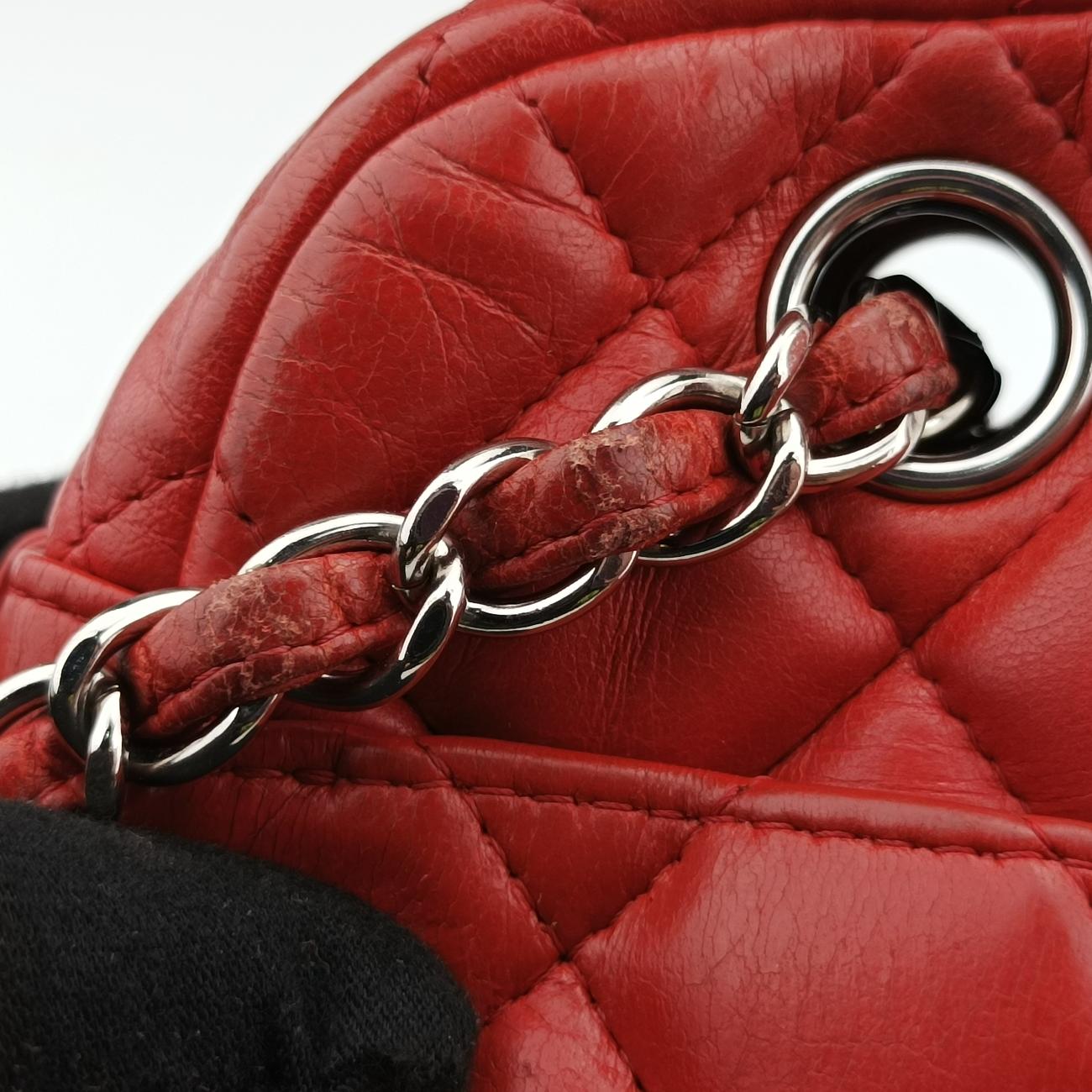 Matelasse Coco MarkRedlambskinA9173115848474マトラッセ ココマークレッドラムスキンA9173115848474