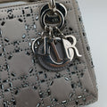Satin Crystal Cannage Mini Lady DiorSilversatin11-MA-0179サテンクリスタル カナージュ ミニ レディ ディオールシルバーサテン11-MA-0179